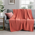 Sage Green 100% Cotton Cable Knit Throw Blanket 50 x 60 N375466