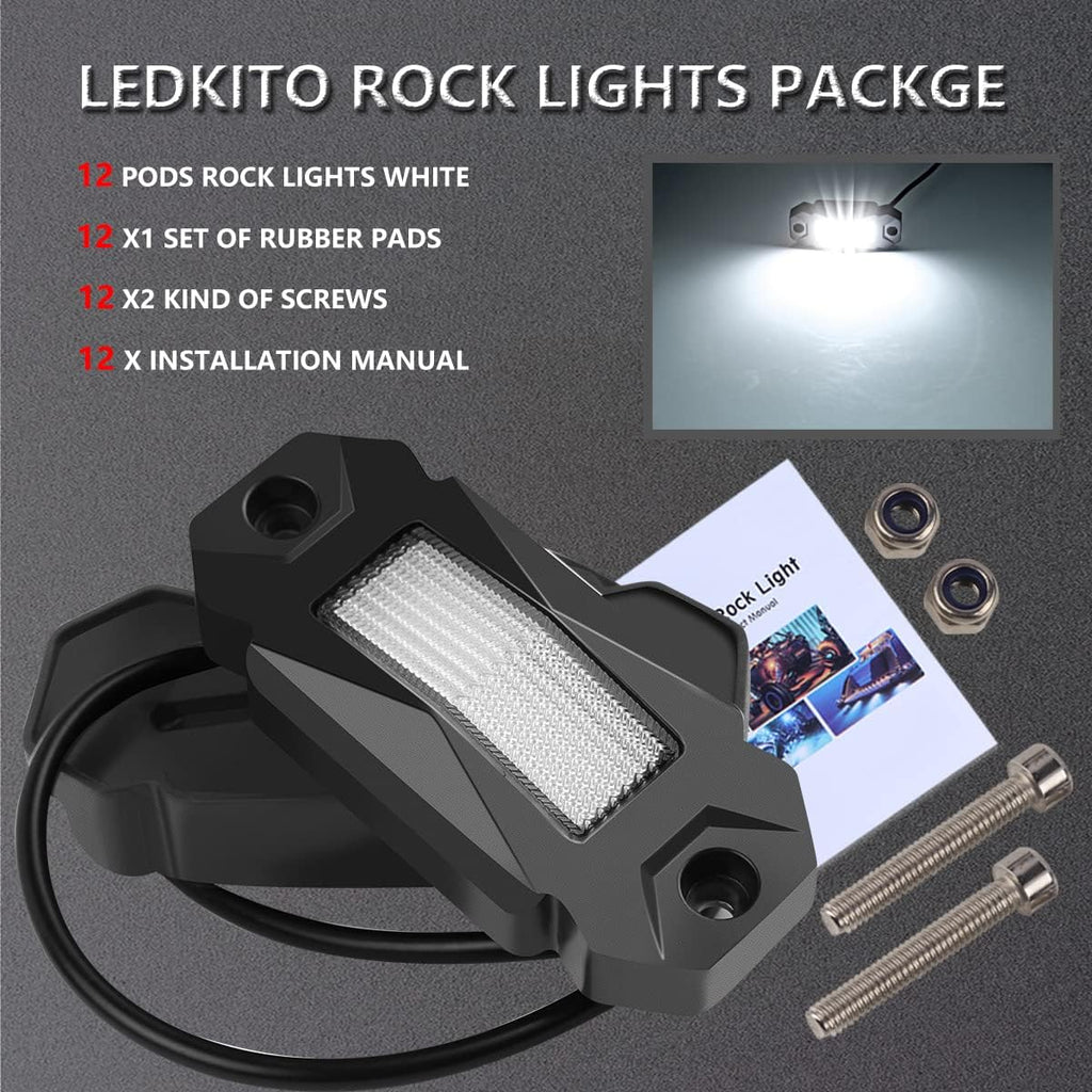 White LED Rock Lights 20PCS Waterproof E415800