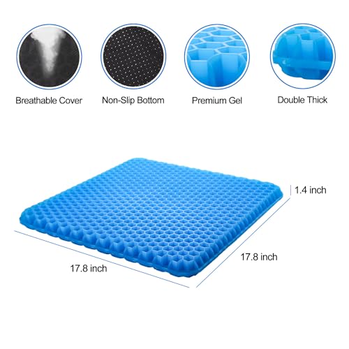 Large Cooling Gel Seat Cushion with Non-Slip Cover L6051