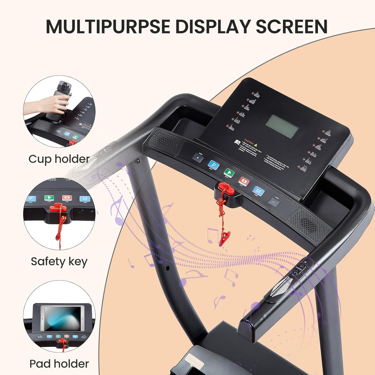 2.5 HP Folding Treadmill with 3-Speed Incline Adjustment G359808