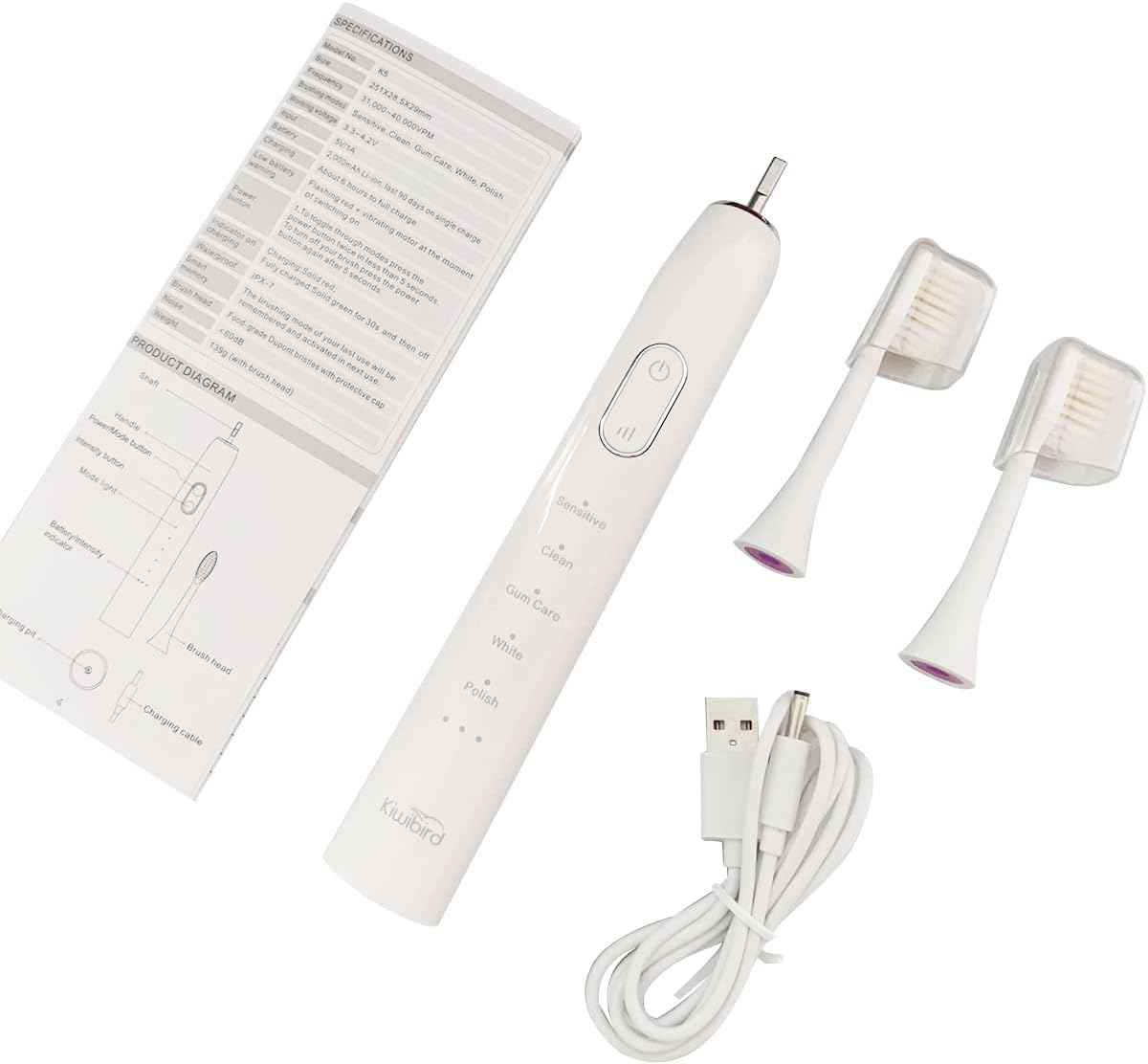 Waterproof Sonic Electric Toothbrush Pack of 2 R4419