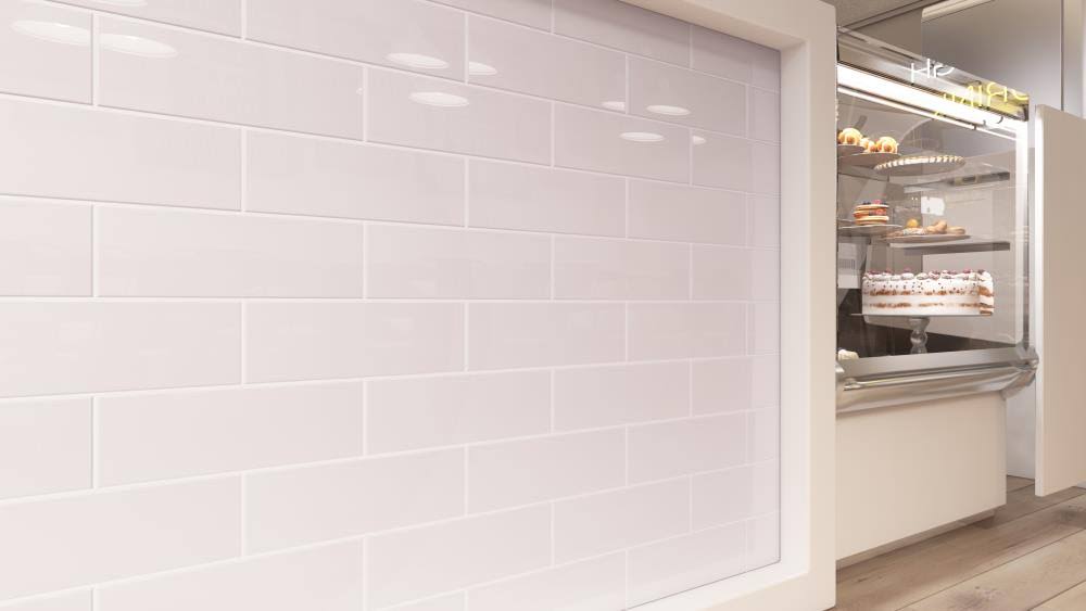 Glass Subway Tile Rose Pale Pink E519945