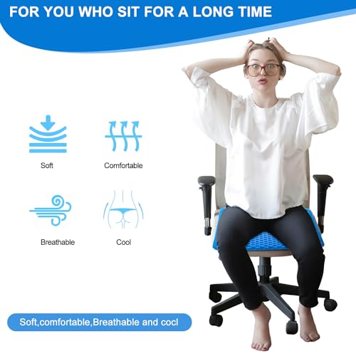 Large Cooling Gel Seat Cushion with Non-Slip Cover L6051
