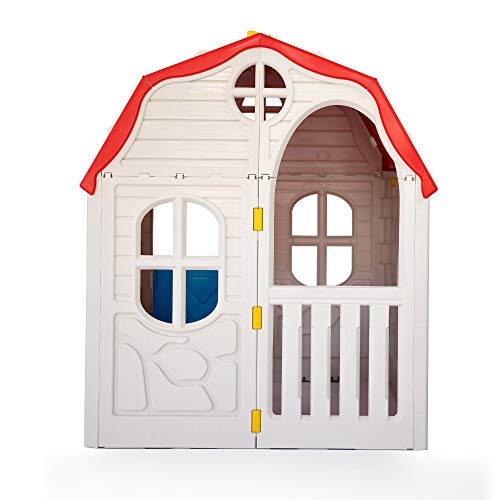 White Plastic Toddler Outdoor Playhouse Q72405