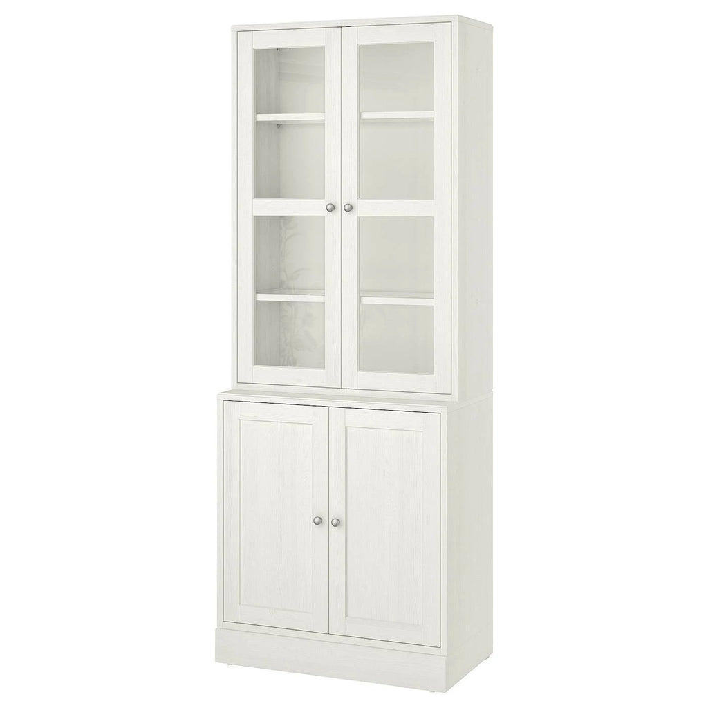 White Storage Combination with Glass Doors Y45159