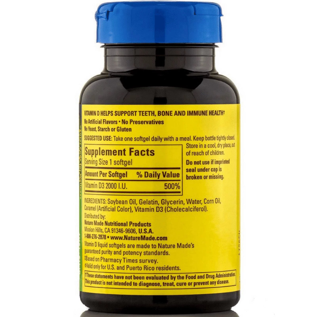 Vitamin D3 2,000 I.U. Liquid Softgels 250 ea T2797