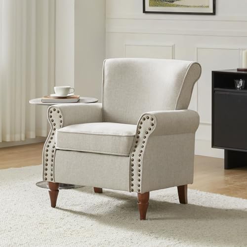 Accent Chairs Set of 2 with Wood Legs & Removable Cushion, RED T416461