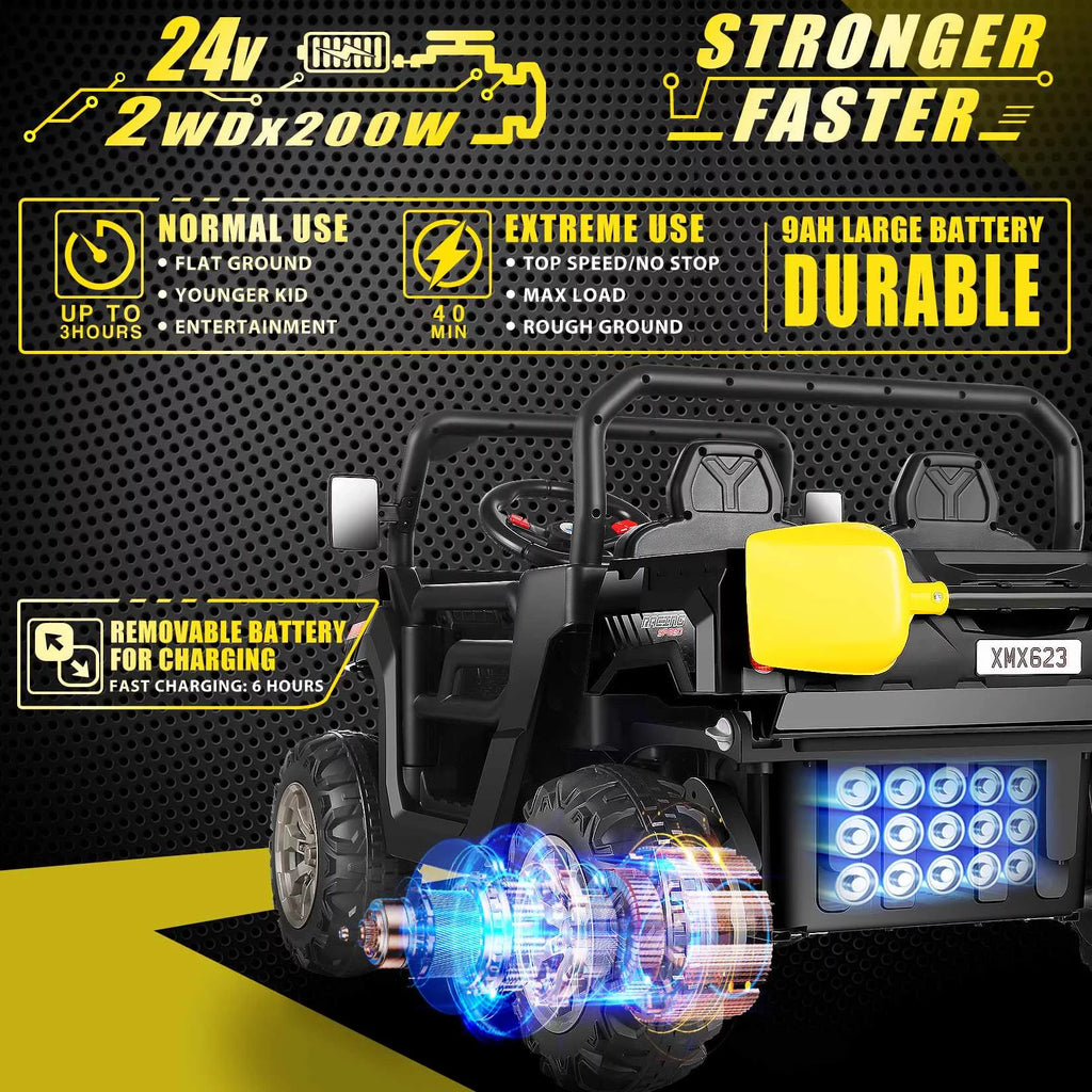 Black 24 V 2 Seater Electric Ride on Dump Truck with Remote Control M355516