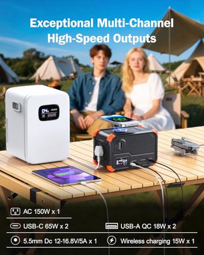 Portable Power Station 153Wh 120V 150W AC Outlet Lithium Battery Power Bank T40705