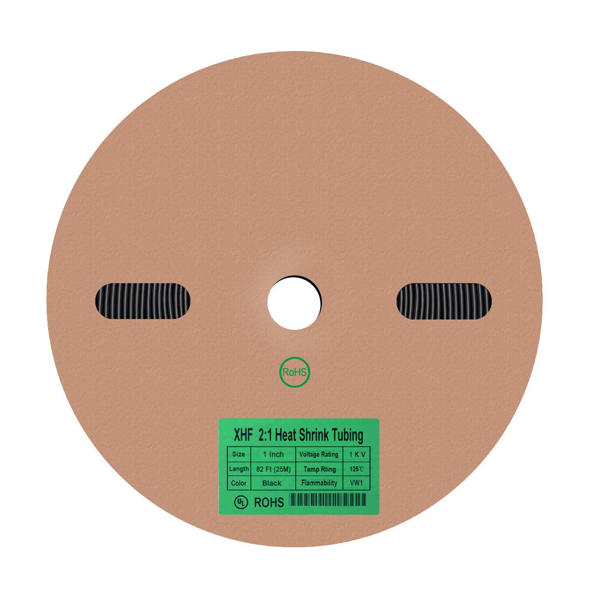 82 FT 2:1 Black Heat Shrink Tubing Roll R460