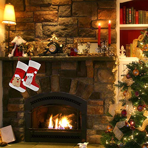 18’’ Red Felt Cat Christmas Stocking Q32178