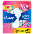 42 Count Regular Absorbency Feminine Pads with Wings E285214
