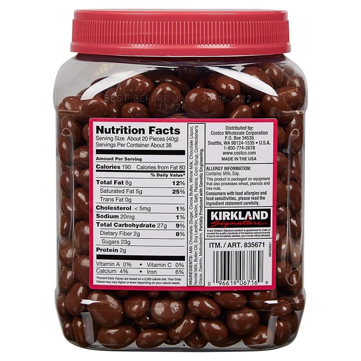 Milk Chocolate, Raisins, 54 Ounce G553