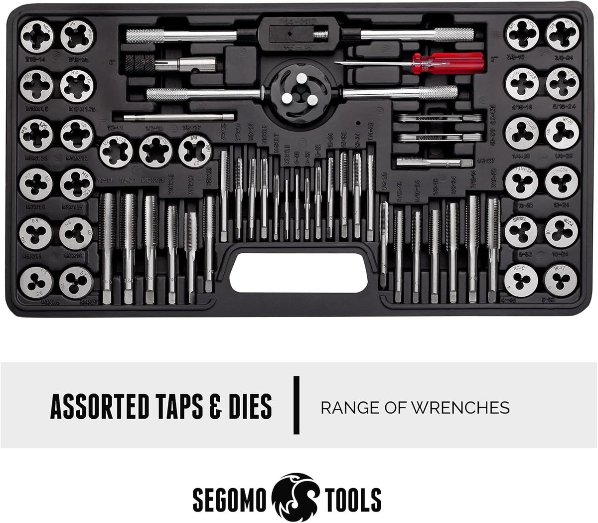 60 Piece Metric & SAE Tap & Die Tool Set with Storage Case L929658