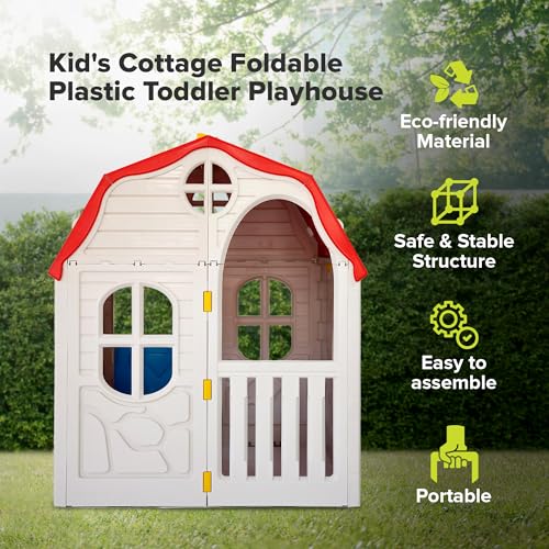 White Plastic Toddler Outdoor Playhouse Q72405
