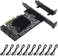 10 Port PCIe SATA 3.0 6 Gbps Controller Card with 10 SATA Cables D39576