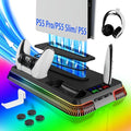 PS5 Stand and Cooling Station with LED Controller Charging Station, Cooling Fan, Headset Holder, 3 USB Hubs I37861