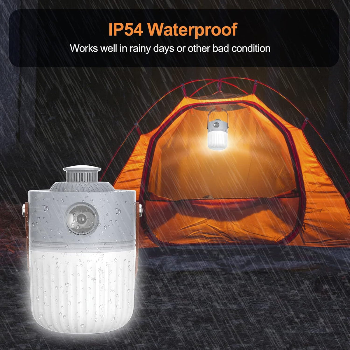 Rechargeable LED Camping Lantern 6 Color Light 1200LM Pack of 2 W3608