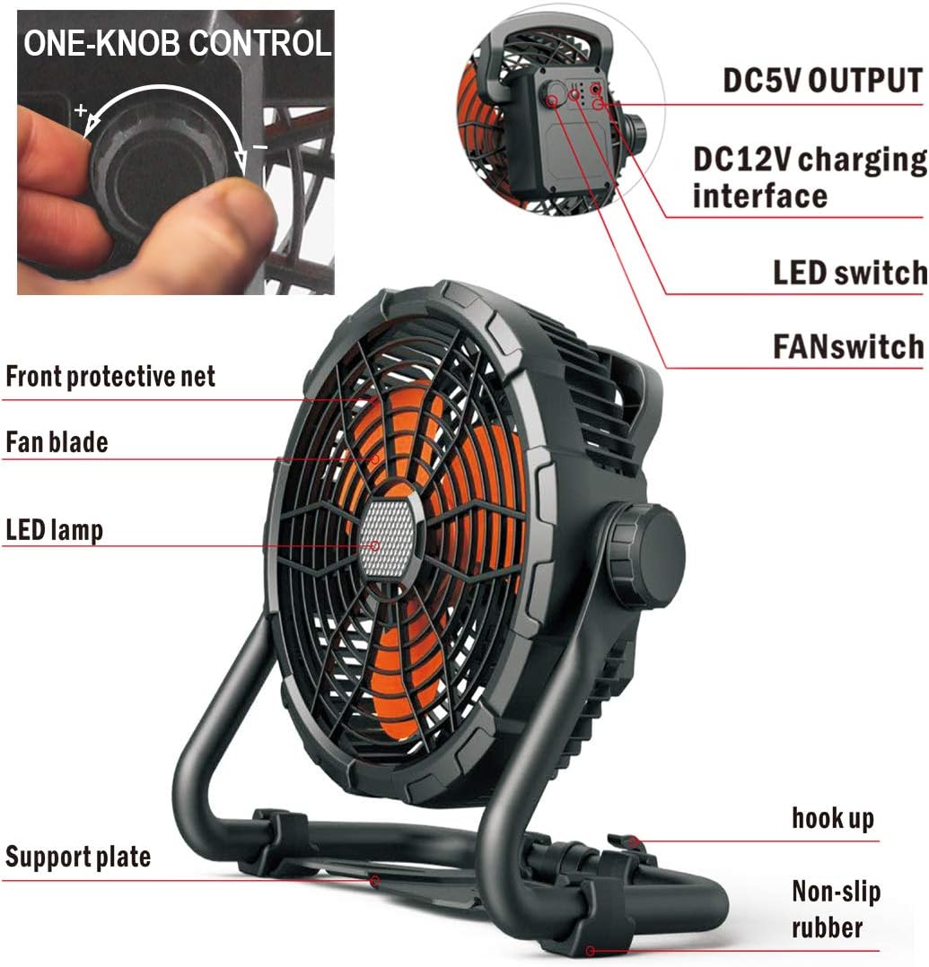 Rechargeable Portable Cordless High Velocity Floor Fan C225