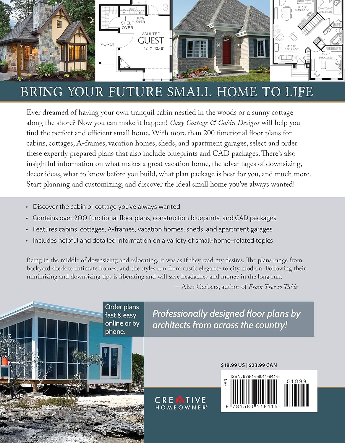 200+ Cottages, Cabins, A-Frames, Vacation Homes, Floor Plan Catalog S84444