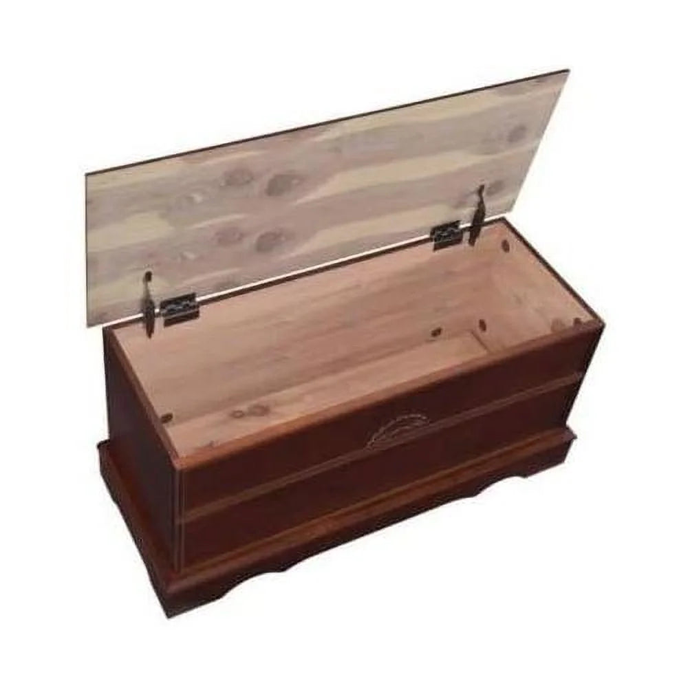 Warm Brown Cedar Lined Wood Storage Blanket Chest Trunk I544