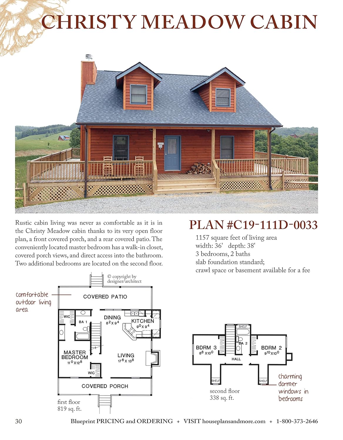 200+ Cottages, Cabins, A-Frames, Vacation Homes, Floor Plan Catalog S84444