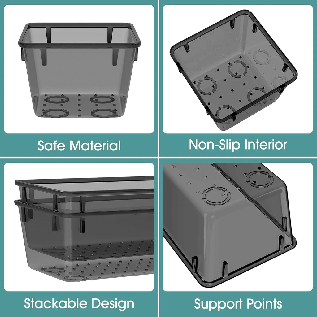 Clear Plastic Drawer Organizer Set Q785