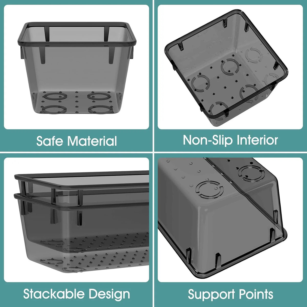 Clear Plastic Drawer Organizer Set Q785