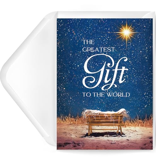 Boxed Christmas Cards with Envelopes & Stickers, Pack of 18 P650
