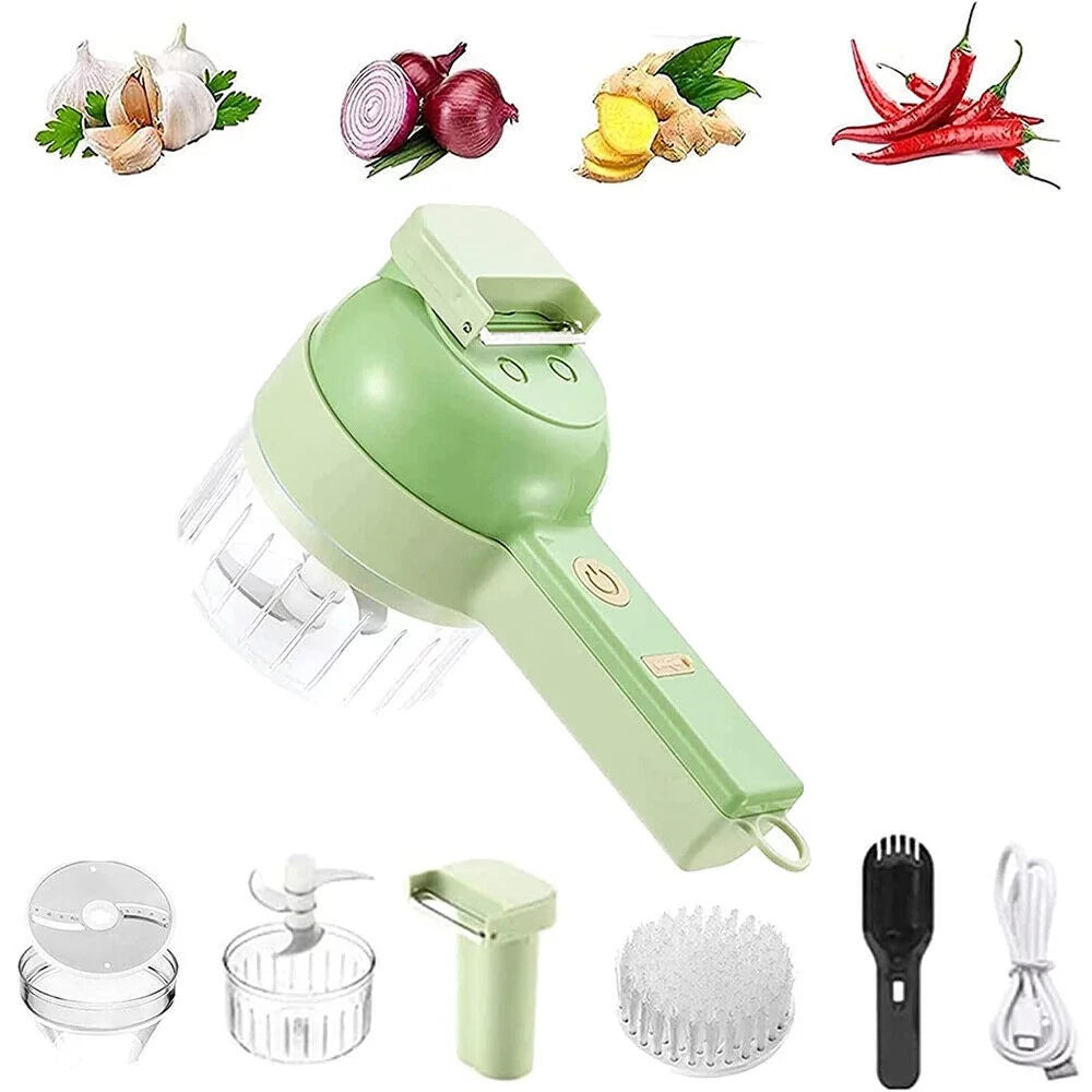 4 in 1 Mini Handheld Electric Vegetable Cutter Set Wireless Food Chopper Grinder Food Processor J25368