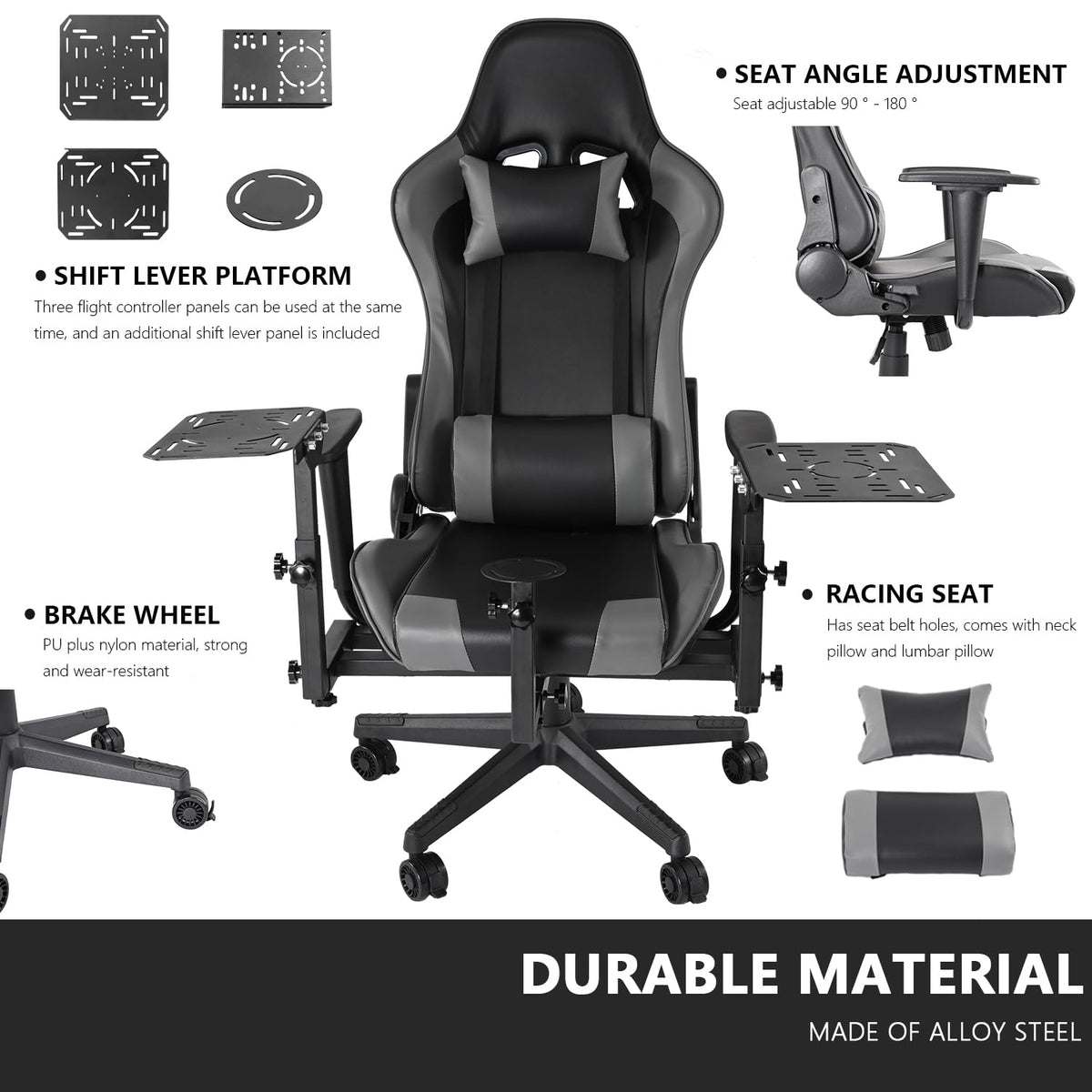 Multifunctional Flight Racing Simulator Cockpit Joystick Mount with Chair U800340