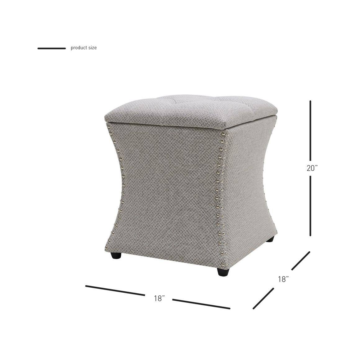 Gray Tufted Storage Ottoman V414