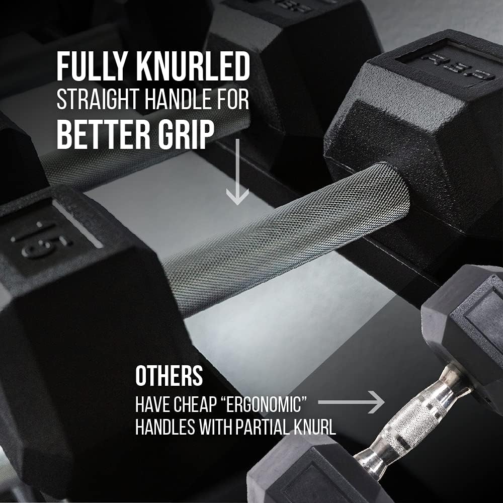 5-50 lb Rubber Hex Dumbbell Set A4262