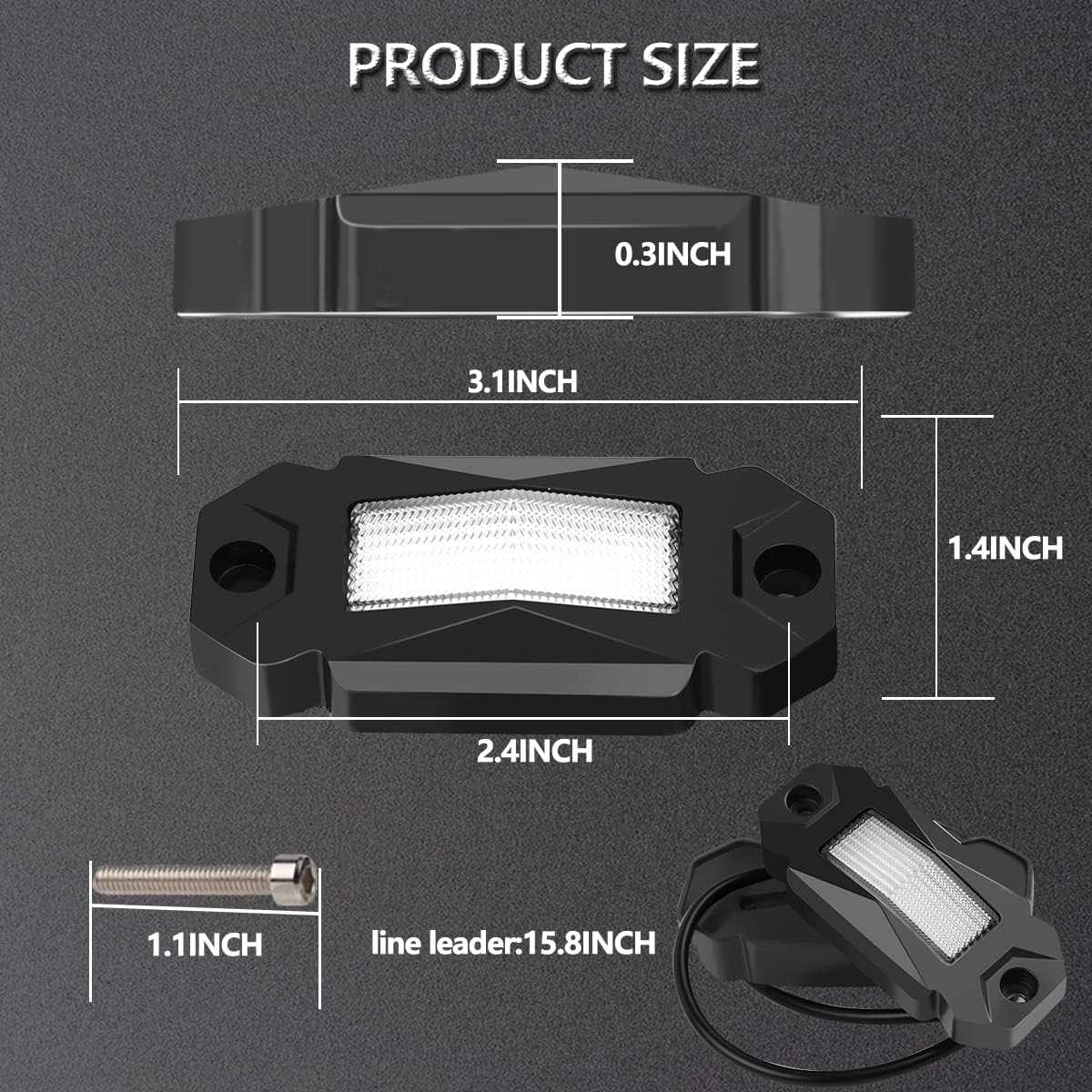 White LED Rock Lights 20PCS Waterproof E415800