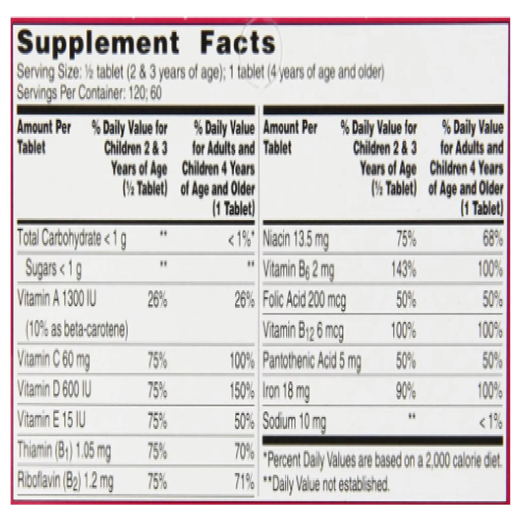 Children's Multivitamin with Iron Chewables, 60 ct, 3 pack M336181