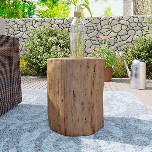 Light Grey Wood-Look Stump Side Table F74683
