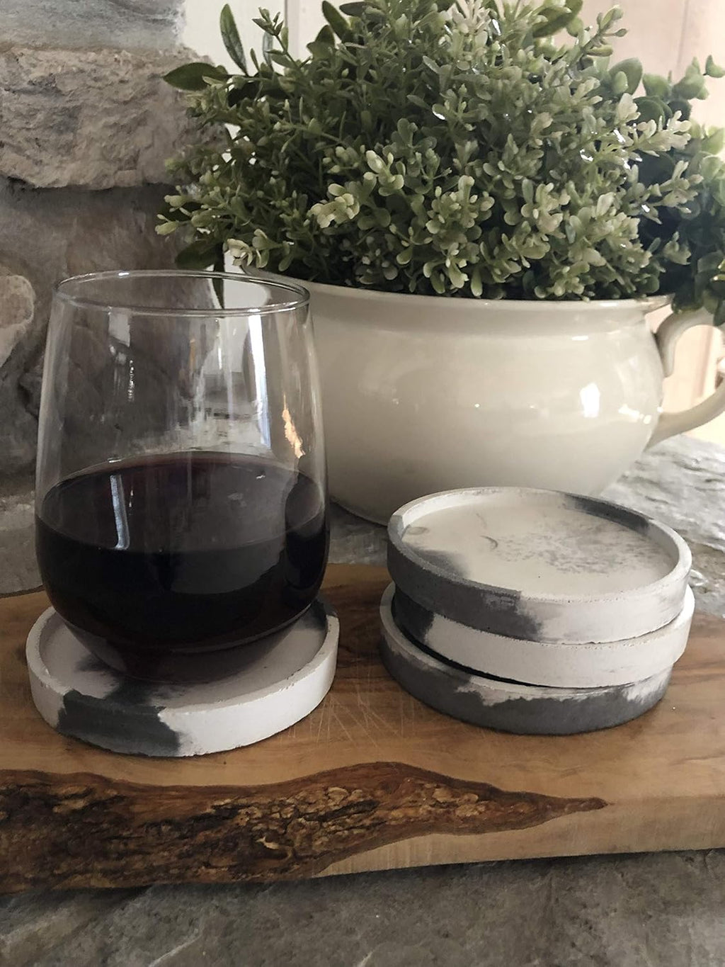 Grey and White Concrete Coasters (set of 4) K188964