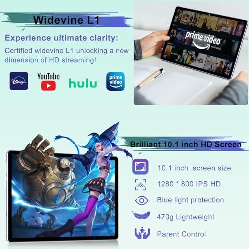 Black 10.1 Inch 2-in-1 Tablet with Keyboard C270