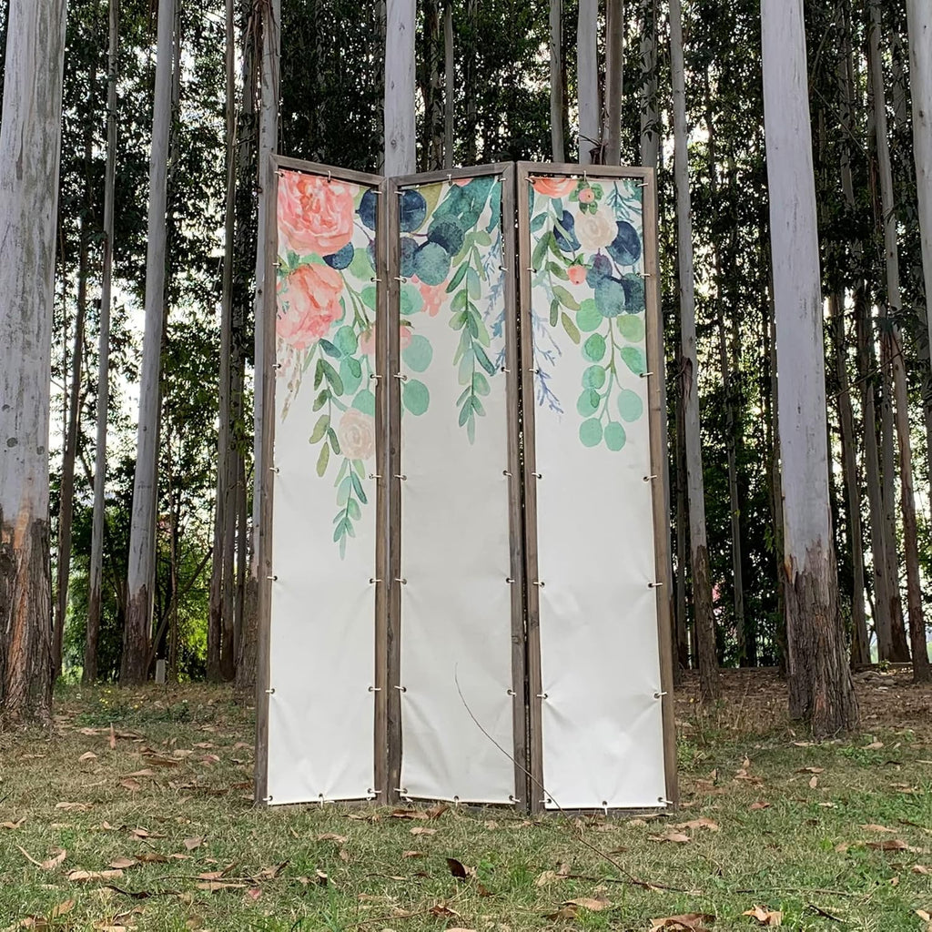 3-Panel Foldable Canvas Room Divider Screen 71'' Tall H407496