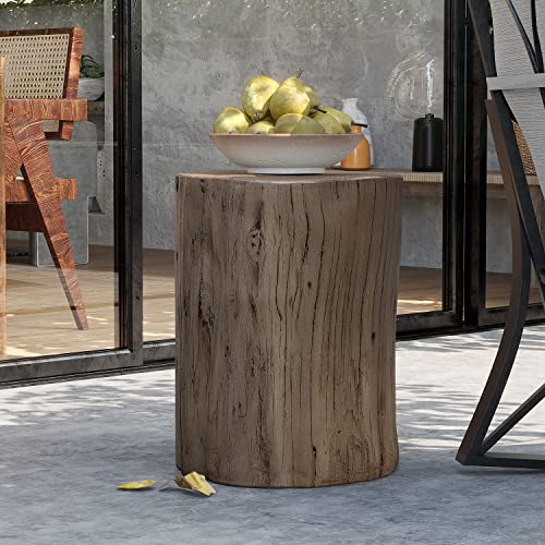 Light Grey Wood-Look Stump Side Table F74683