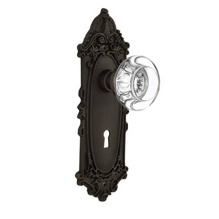 Oil Rubbed Bronze Crystal Glass Door Knob V22109