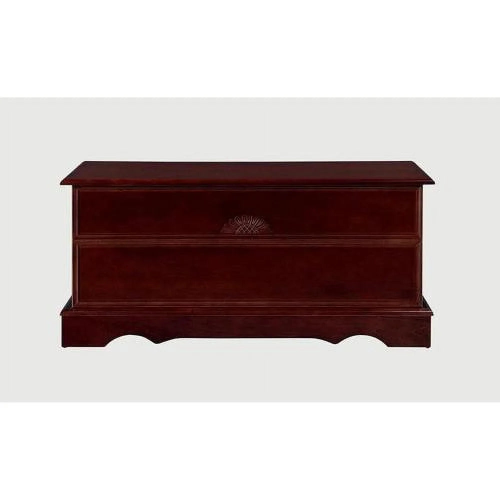 Warm Brown Cedar Lined Wood Storage Blanket Chest Trunk I544