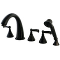 Oil Rubbed Bronze Roman Tub Filler with Hand Shower A1798