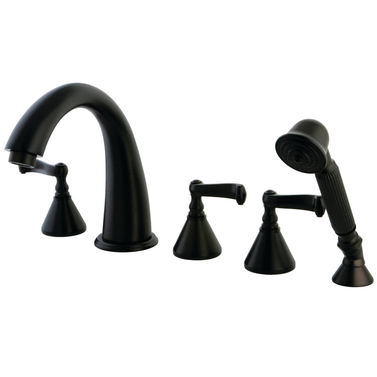 Oil Rubbed Bronze Roman Tub Filler with Hand Shower A1798