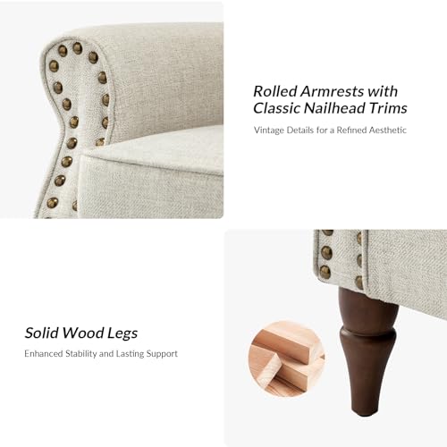 Accent Chairs Set of 2 with Wood Legs & Removable Cushion, RED T416461