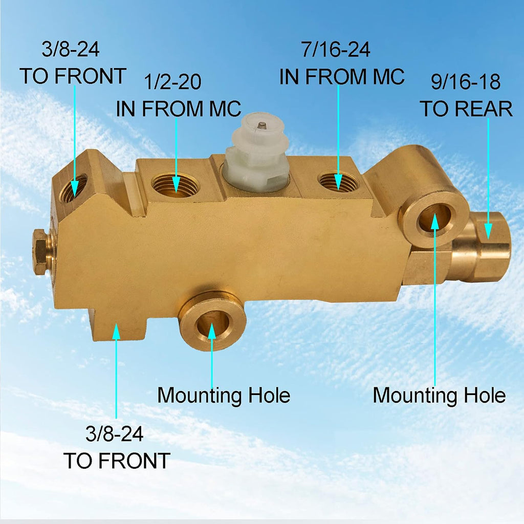 Brass Disc Front Drum Rear Brake Proportioning Valve Pack of 2 J739481