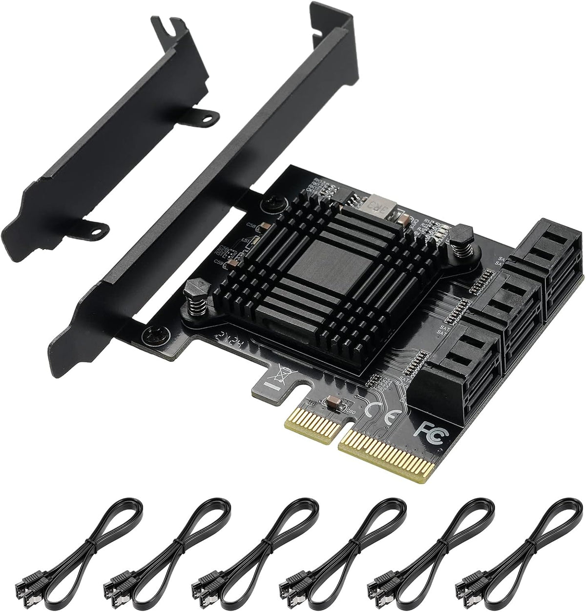 10 Port PCIe SATA 3.0 6 Gbps Controller Card with 10 SATA Cables D39576
