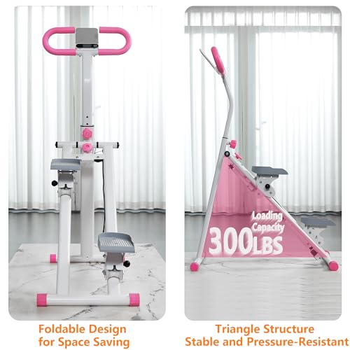 Compact Folding Cardio Climber with Adjustable Handlebar (Blue) N7615