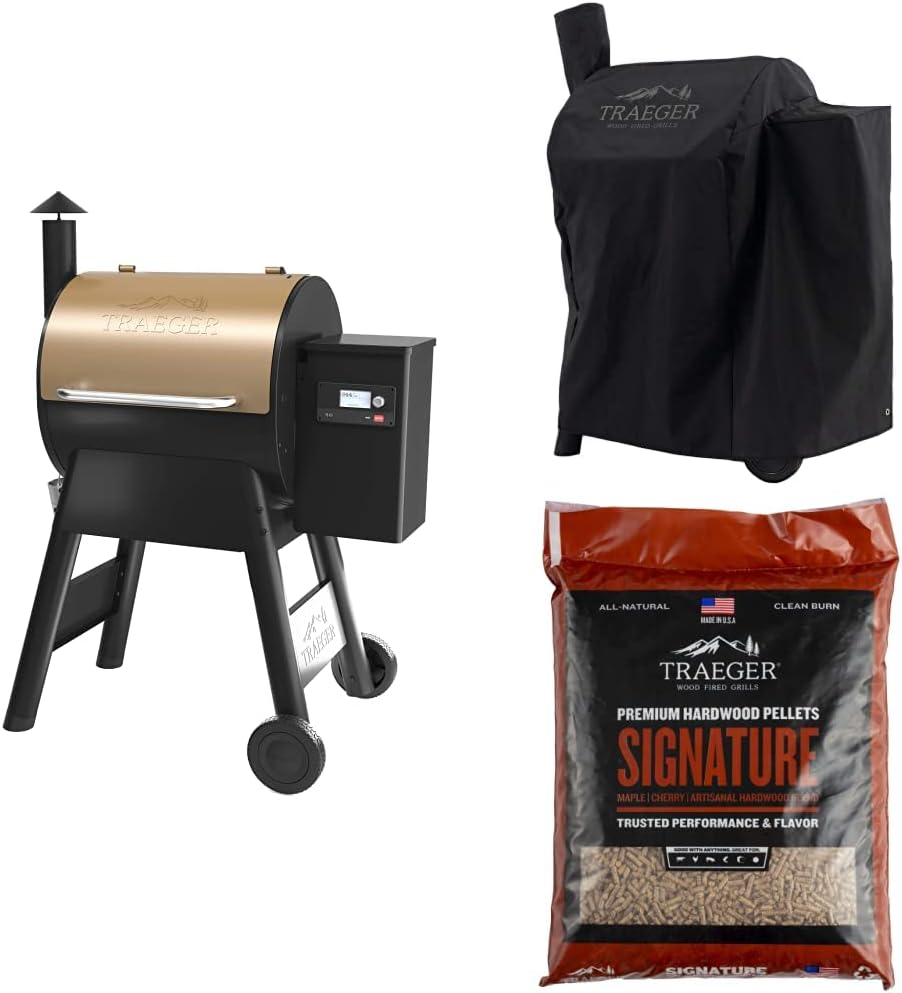 Bronze Wood Pellet Grill and Smoker with Wifi L95052