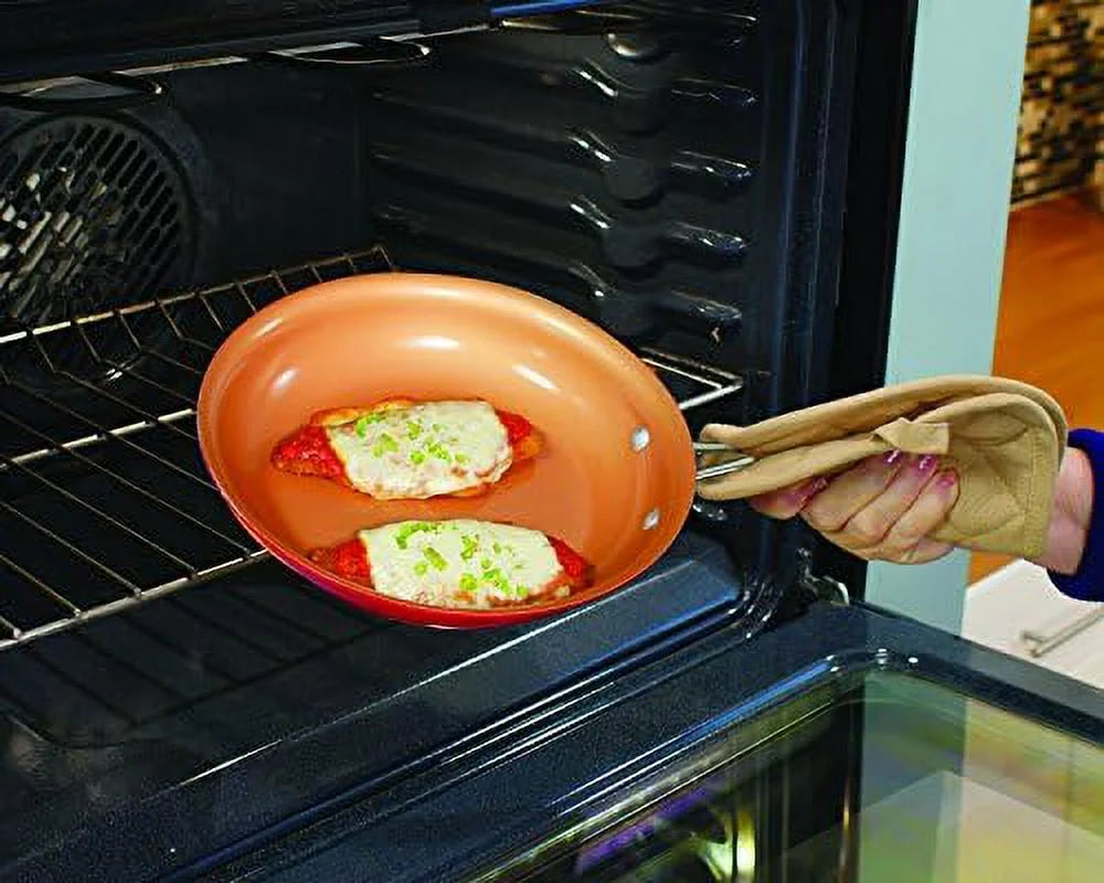10 pc copper-infused ceramic non-stick cookware set T97745